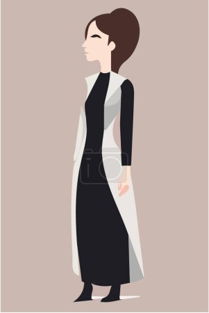 wife outdoor , illustration, flat, 2D, vector art, masterpiece, made with adobe illustrator, behance competition winner, trending on dribble, 4k, high resolution, crisp lines, 