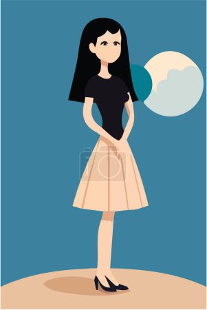 wife outdoor , illustration, flat, 2D, vector art, masterpiece, made with adobe illustrator, behance competition winner, trending on dribble, 4k, high resolution, crisp lines, 