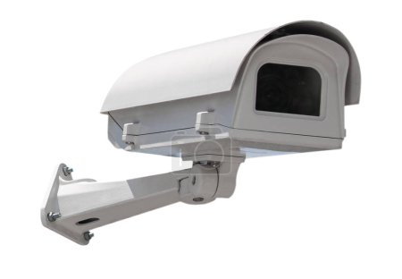 Foto de Cámara de seguridad CCTV aislada sobre fondo blanco - Imagen libre de derechos