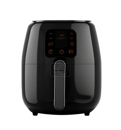 Air Fryer. Black Electric Deep Fryer on white background with clipping pat