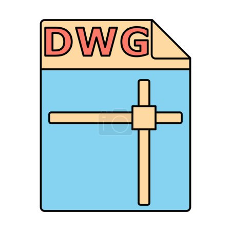 DWG Dateiformat Icon. Konstruktion, Zeichnung und computergestützte Konstruktion (CAD))