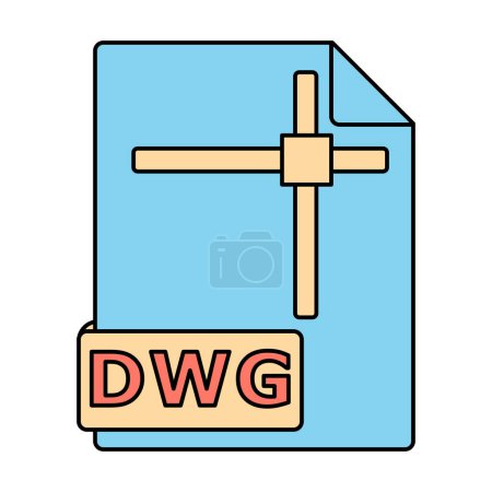 DWG File Format Icon. Design and Drafting Document Symbol