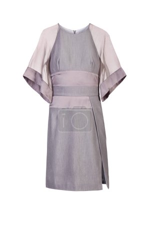 Téléchargez les photos : Petite robe classique grise isolée sur blanc - en image libre de droit