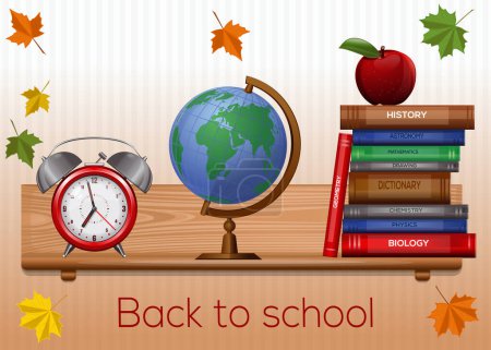 Illustration for Greeting card for Knowledge Day. Back to school background. Vector illustration - Royalty Free Image