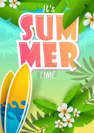 Illustration for Summer vector design Poster. Summer element for colorful tropical season holiday decoration. Vector illustration - Royalty Free Image