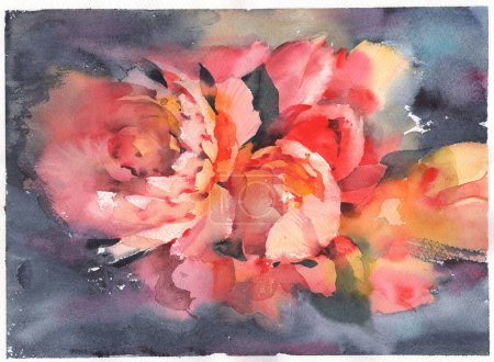 Foto de Beautiful hand-drawn watercolor flowers. Wild flower background suitable for Wedding Invitation, save the date, thank you, or greeting card. - Imagen libre de derechos