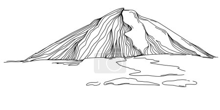 Ilustración de Ilustración vectorial dibujado a mano de estilo de grabado vintage con montaña - Imagen libre de derechos