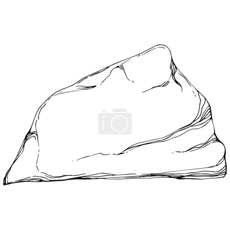 Ilustración de Stone Monochrome sketch vector. Gravel And Pebble. Natural Rocky Slate Lump Engraving Template Hand Drawn In Retro Style Black And White Illustration - Imagen libre de derechos