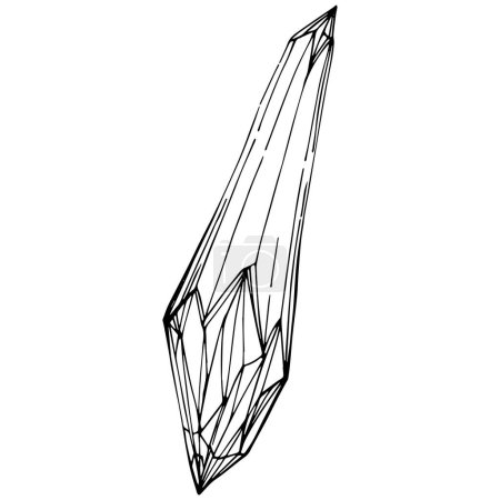 Ilustración de Ilustración del vector Cristal. Objetos geométricos modernos abstractos con formas de diamante, cristales. Dibujo de mano blanco y negro. - Imagen libre de derechos
