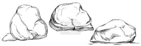 Illustration for Hand drawn illustration of a rock. - Royalty Free Image