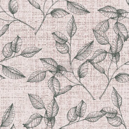 Illustration for Seamless Eucalyptus leaves. Floral botanical flower. Vector hand drawing wildflower for background, texture, wrapper pattern, frame or border. - Royalty Free Image
