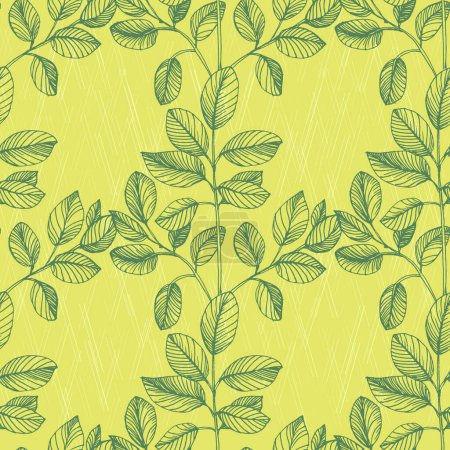 Illustration for Eucalyptus seamless pattern. Floral botanical flower. Vector elegant floral background for fabric, print, cover, banner, invitation, wrapping, wall art. - Royalty Free Image