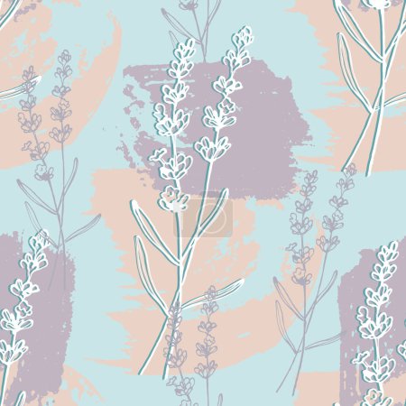 Illustration for Lavender seamless pattern. Seamless pattern for fabric, paper and other printing and web projects. - Royalty Free Image
