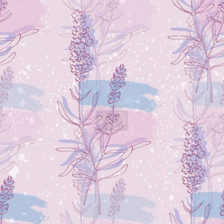 Illustration for Lavender seamless pattern. Seamless pattern for fabric, paper and other printing and web projects. - Royalty Free Image