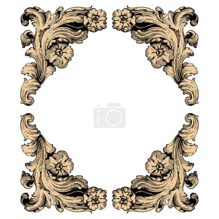 Illustration for Vector baroque of vintage elements for design. Baroque Scroll as Element of Ornament and Graphic Design with Spirals and Rolling Circle Motif Vector - Royalty Free Image