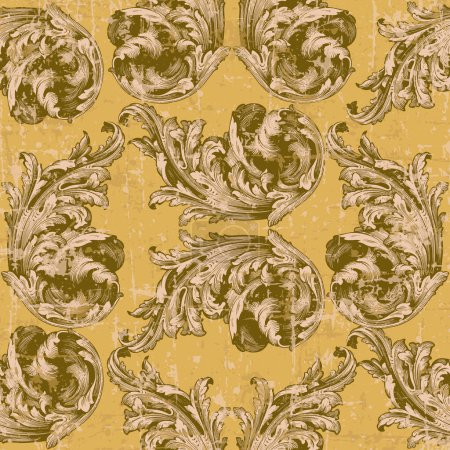 Illustration for Tradition floral seamless pattern, damask vintage ornament. Royal victorian flourish wallpaper, luxury textile. Damascus style pattern for wallpapers, textile, packaging, design of luxury products - Royalty Free Image