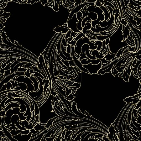 Ilustración de Tradición patrón floral sin costuras, ornamento vintage damasco. Real victoriano florecer fondo de pantalla, textil de lujo. Patrón de estilo de Damasco para fondos de pantalla, textil, embalaje, diseño de productos de lujo - Imagen libre de derechos