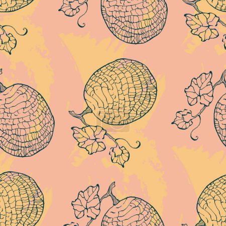 Illustration for Pieces of melon seamless pattern vector illustration. Vector seamless pattern. Modern stylish abstract texture. Repeating geometric shapes from striped elements - Royalty Free Image