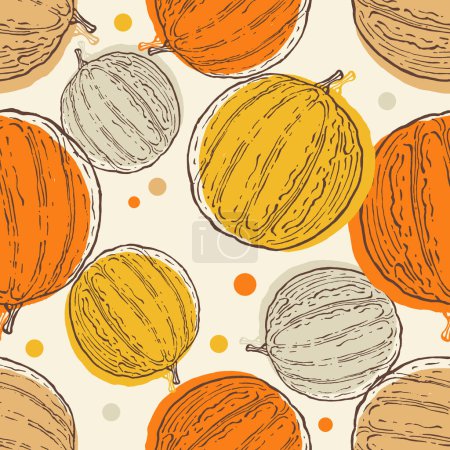 Illustration for Pieces of melon seamless pattern vector illustration. Vector seamless pattern. Modern stylish abstract texture. Repeating geometric shapes from striped elements - Royalty Free Image