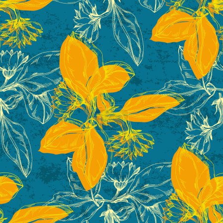 Illustration for Sunflower seamless pattern. Perfect ornament for fashion fabric or other printable covers. - Royalty Free Image