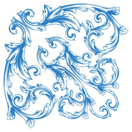 Ilustración de Elemento de caligrafía de filigrana decorativa en estilo barroco vintage y retro - Imagen libre de derechos