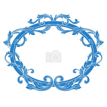 Illustration for Border or frame decorative filigree calligraphy element in baroque style vintage and retro - Royalty Free Image