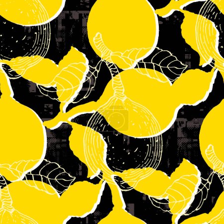 Photo for Tropical seamless pattern with lemons. Cute fruit summer background. Vector bright modern print for paper, cover, fabric. - Royalty Free Image