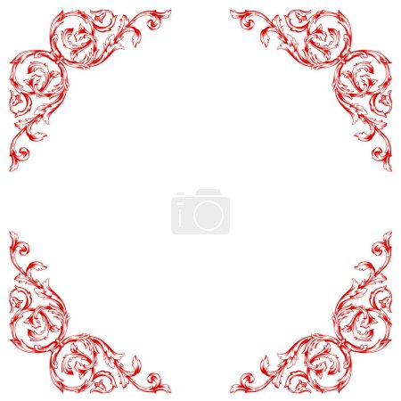 Illustration for Classical baroque vector set of vintage elements for design. Decorative design element filigree calligraphy vector. You can use for wedding decoration of greeting card and laser cutting. - Royalty Free Image