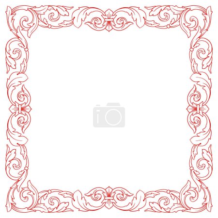 Illustration for Classical baroque vector set of vintage elements for design. Decorative design element filigree calligraphy vector. You can use for wedding decoration of greeting card and laser cutting. - Royalty Free Image