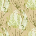 Hand Drawn corals seamless pattern, underwater background, great for textiles, banner, wallpapers, wrapping - vector design