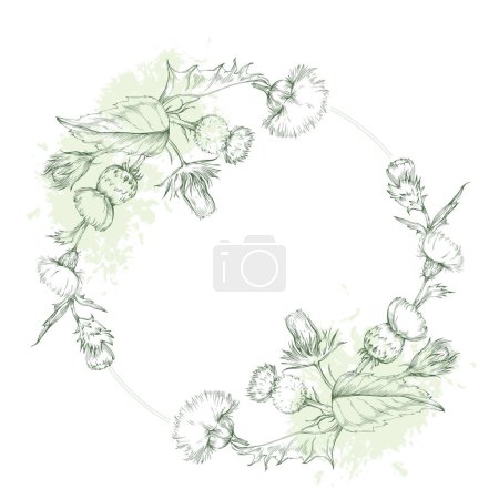 Illustration for Scottish Thistle Flower Seamless Pattern. - Royalty Free Image