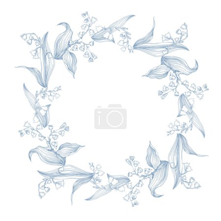 Ilustración de Patrones florales sin costuras con flores de primavera Lirio del valle. Vector estampados florales - Imagen libre de derechos
