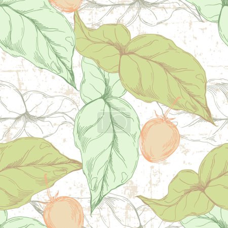 Illustration for Seamless physalis pattern. Ornament for scrapbooking, prints, clothes, fabrics, textiles, packaging. - Royalty Free Image