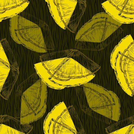 Illustration for Pineapple seamless pattern, tropical ripe fruit. Summer print for textile, wrapping, fabric, wallpaper. - Royalty Free Image