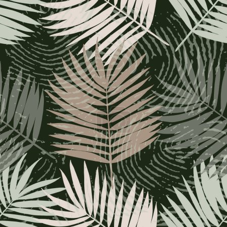 Téléchargez les illustrations : Texture sans couture du palmier hawaïen. illustration dessin à la main. Modèle tropical avec palmier. Textile, impression, papiers peints, emballage. - en licence libre de droit