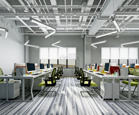 Photo for 3d render of modern working office - Royalty Free Image