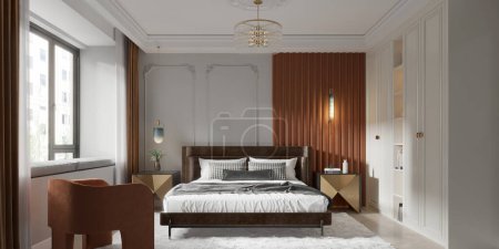 Photo for 3d render of luxury hotel room - Royalty Free Image