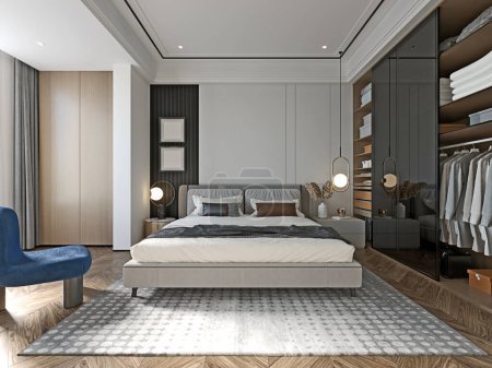 Photo for 3d render of luxury hotel room - Royalty Free Image