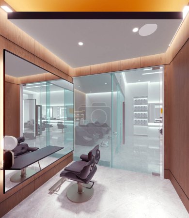 Téléchargez les photos : 3d render of massage spa hair dressing room - en image libre de droit