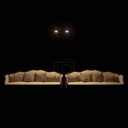Téléchargez les photos : 3d render of retro style sofa - en image libre de droit
