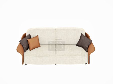Téléchargez les photos : Canapé moderne, assise sur fond blanc. Rendu 3d - en image libre de droit