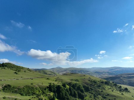 Photo for Aerial view of mountains plateau and meanders - Royalty Free Image