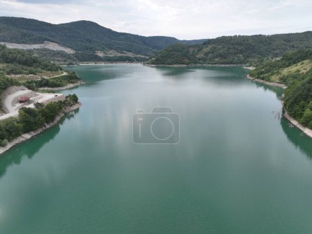 Téléchargez les photos : Vue aérienne du barrage d'eau, barrage - en image libre de droit