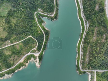 Téléchargez les photos : Vue aérienne du barrage d'eau, barrage - en image libre de droit