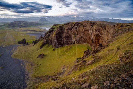 Photo for Iceland Dyrhlaey coastline and mountain landscape - Royalty Free Image