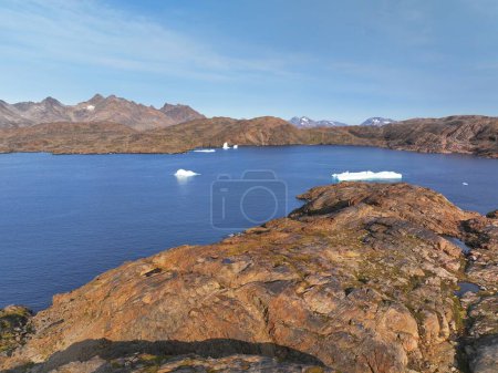 Photo for Aerial view of arctic glaciers and mountains in Greenland - Royalty Free Image