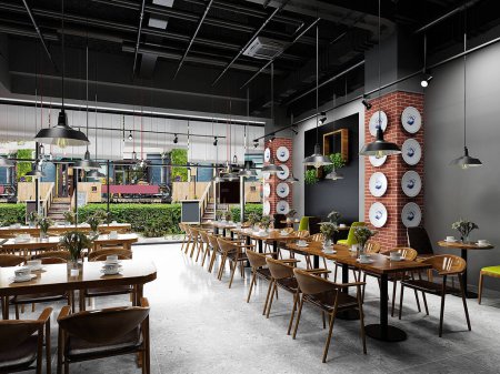 Foto de Panadería café casa interior, 3d renderizado - Imagen libre de derechos