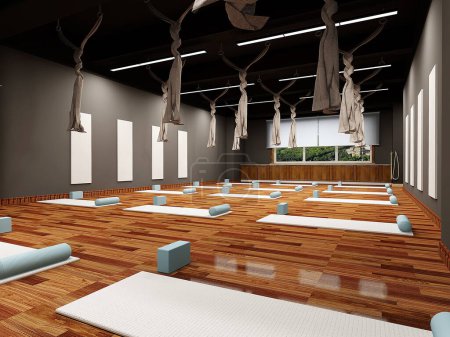 Téléchargez les photos : Yoga pilates centre de bien-être, rendu 3d - en image libre de droit