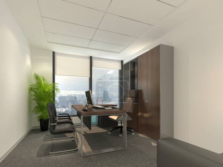 Photo for 3d render of working office - Royalty Free Image