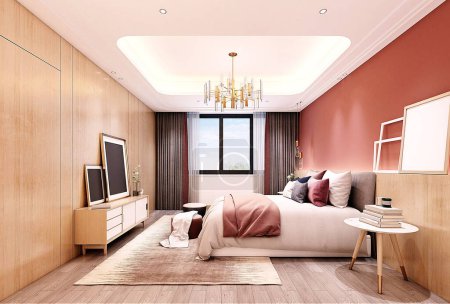 Foto de 3d renderizado de dormitorio moderno habitación de hotel - Imagen libre de derechos
